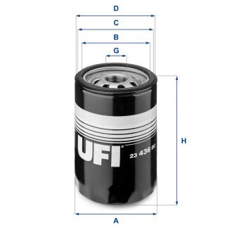 Масляный фильтр - (11421266773, 11421287836, 5008652) UFI 23.436.00