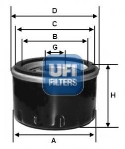 Filtr oleju - (552484810, 55256371, 55252436) UFI 23.596.00