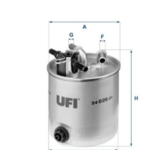 Топливный фильтр - (1541084A51, 8200618583, 1541084A51000) UFI 24.026.01