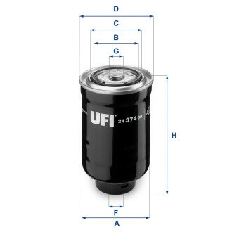 Топливный фильтр - (2339026160, 23390YZZAB, 2339026140) UFI 24.374.00