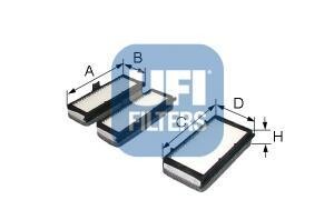 Фильтр, воздух во внутренном пространстве - (1475478080, 1475479080, 6441EL) UFI 53.070.00