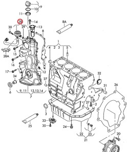 Клапан, отвода воздуха из картера - ((03C103201K)) VAG 03C103201K