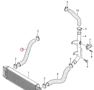 Патрубок інтеркулера R VW Crafter 100-120kw - VAG 2E0145856