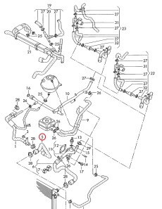 Шланг радиатора - VAG 7H0121051C