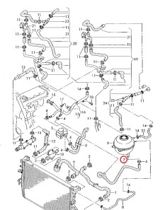Патрубок до розширювального бачка - VAG 7H0121109F