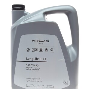 Моторное масло LongLife III FE 0W-30, 5 л (GS55545M4EUR) - (214210, 214209, 83212365929) VAG GS55545M4