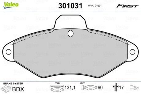 Klocki ham. FIRST - (425114, 425156, 425291) Valeo 301031