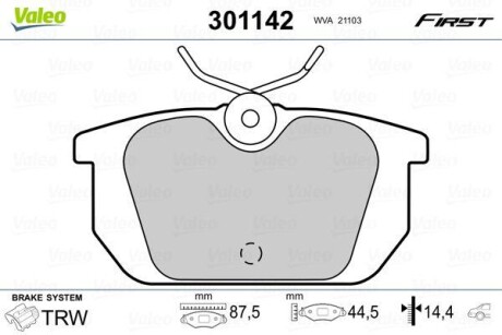 Klocki ham. alfa t. 145/146/155/gtv/spider 92-05 - Valeo 301142