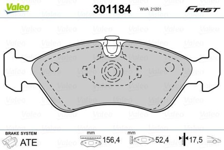 Klocki ham. opel p. astra/vectra 88-03 - Valeo 301184