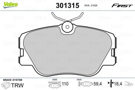 Klocki ham. FIRST - Valeo 301315