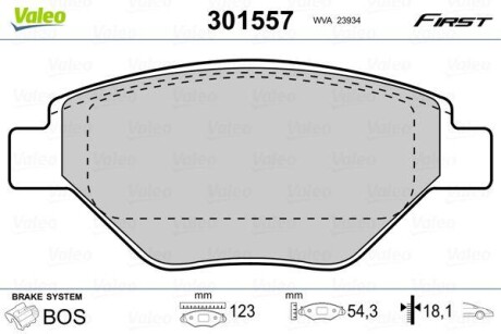 Vl301557_колодки дисковые передние! renault megane ii 1.4i 16v 98hp 02-03 - Valeo 301557