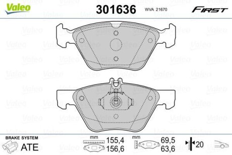 Klocki ham. db p. w210/w211 96-09 - Valeo 301636