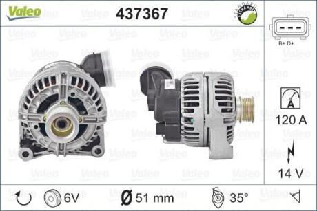 Генератор - ((1432980, 1432986, 1432987, 12311432980, 12311432986)) Valeo 437367