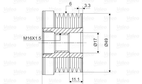 Фото 2 - Шкив генератора Valeo 588036