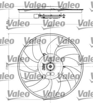 Вентилятор, охлаждение двигателя - (8K0959455F, 8K0959455M, 8K0959455R) Valeo 696349