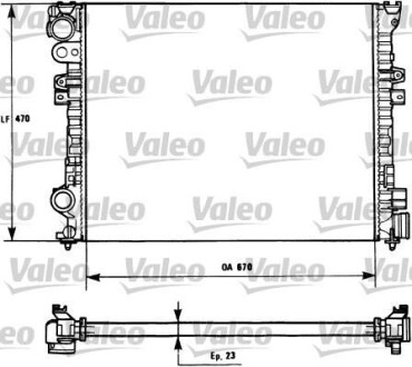 Радіатор охолодження Fiat Scudo/Citroen Jumpy 1.9D/TD-2.0 - Valeo 731166