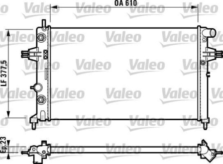 Радіатор охолодження Opel Astra G/Zafira A 1.4-2.2 99-09 - Valeo 732549