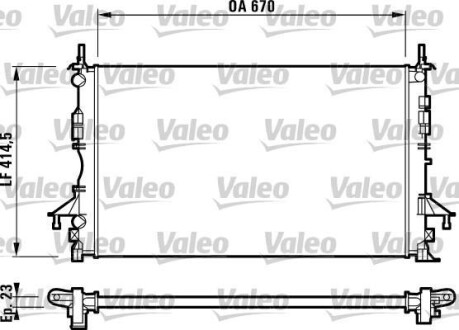 Радиатор, охлаждение двигателя - (8200008764, MM112K9259, 8200008765) Valeo 732827 (фото 1)