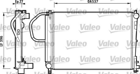 Радиатор, охлаждение двигателя - (5072260AA) Valeo 732883