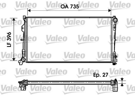 Радиатор, охлаждение двигателя - (5142488AA, K5142488AA) Valeo 732956