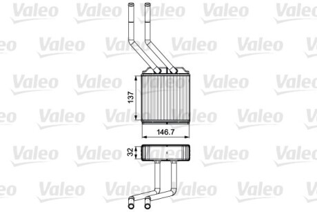 Радіатор обігрівача - (4041957, YC1H18476CA) Valeo 811520