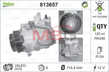 Компрессор, кондиционер - Valeo 813657