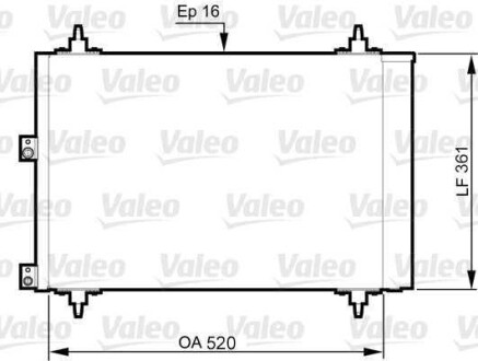 Конденсатор, кондиционер - (6455CN, 9645964780, E163366) Valeo 814080