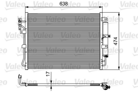 Радіатор кондиціонера - ((JRB500040, JRB500130, LR018403)) Valeo 814424