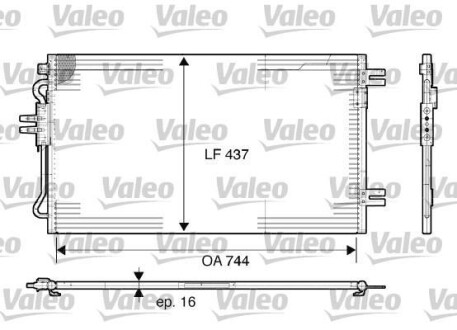 Конденсатор, кондиционер - (5142490AB, 5142490AA, K5142490AA) Valeo 817739