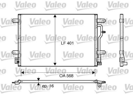 Конденсатор, кондиционер - (8E0260401D, 8E0260403D) Valeo 817741