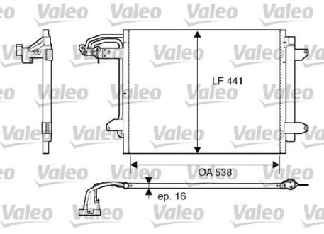 Радіатор кондиціонера - (1T0820411E, 1T0820411C) Valeo 817806