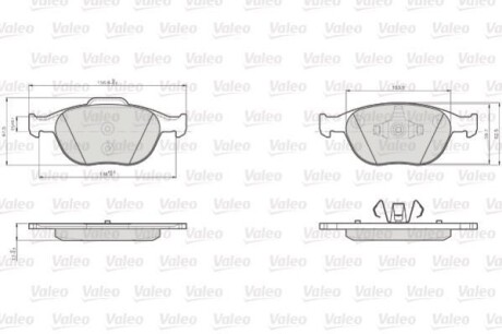 Колодки тормозные - (2M5V2K021AA, 4346371, 1360303) Valeo 872440 (фото 1)