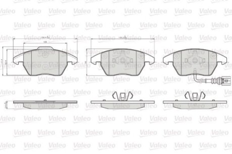 Vl872587_колодки дисковые передн. ! \ \ audi a3 диск 15/16, vw golf v 1.4-2.0td диск 15 03> - Valeo 872587