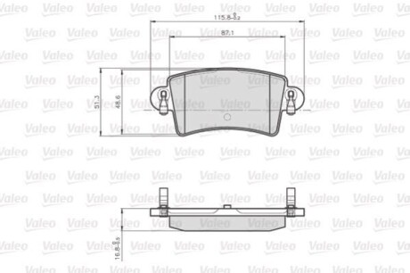 Колодки тормозные задние - Valeo 872669