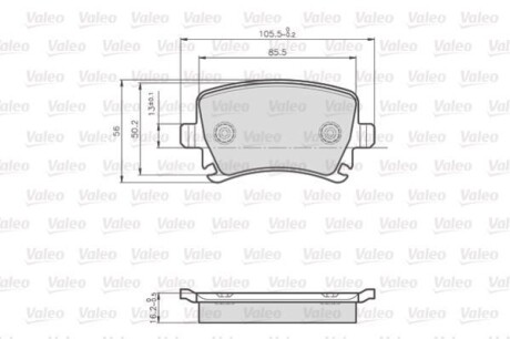 Vl872914_колодки дисковые задн.! \ \ audi a3 диск 16 03>, vw touran диск 15 03> - Valeo 872914