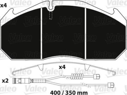 Комплект тормозных колодок, дисковый тормоз - Valeo 882216