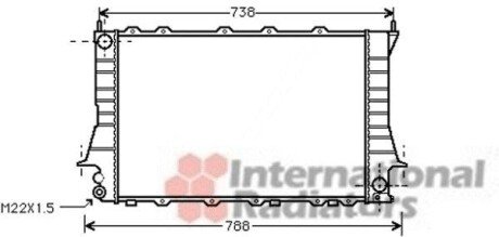 Радіатор охолодження двигуна AI 100/A6 2.6/28 MT 92-97 - (4A0121251K, 4A0121251L, 4A0121251Q) Van Wezel 03002083