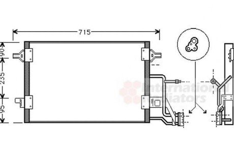 Радіатор кондиціонера A4/PASSAT 19TDI/25TDI 97- - (4B0260403T, 4B0260403N, 4B0260403F) Van Wezel 03005173