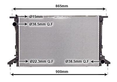 Радіатор охолодження AUDI A4,A5,A6,Q7 3.0TDi 15+ HD - (8W0121251H, 8W0121251AB, 8W0121251N) Van Wezel 03012722