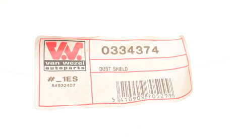 Фото 2 - Кожух гальмівного диска Van Wezel 0334374
