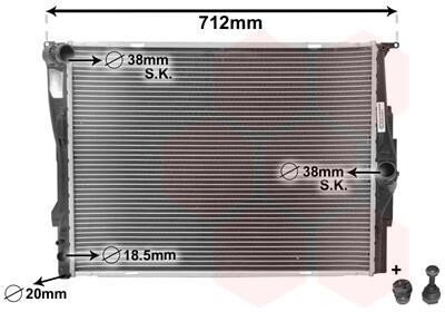 Радіатор E87/E90/E91 16/20 MT 04- - (17117521046, 17117521048, 17117521931) Van Wezel 06002291