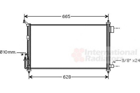 Конденсор кондиціонера MICRA 12/14 AT 03-04 - (92100BA60A, 92100BH40A, 92100AX800) Van Wezel 13005251