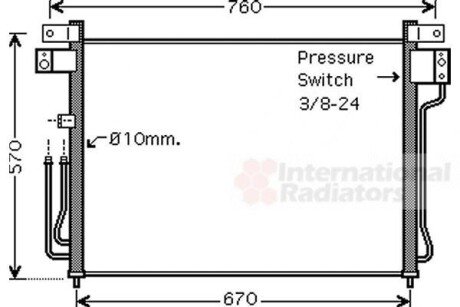 Конденсор кондиціонера NAVARA/PATHF 25DCi 05- - Van Wezel 13005299