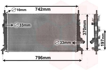 Радіатор охолодження двигуна FOCUS/MAZDA3/S40 16/8 03- - (1230987, 1251092, 1300467) Van Wezel 18002369