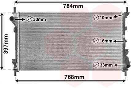 Радіатор охолодження TRANS CONN 18i/18TDCi 04- - (1365996, 1898102, 2T148005FA) Van Wezel 18002411