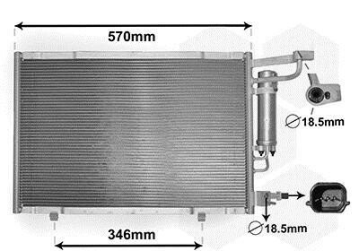 Радіатор кондиціонера FIESTA VI 1.5 TDCi 02/13+ - (av1119710bb, av1119710da, 1818909) Van Wezel 18005615