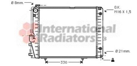 Радіатор охолодження двигуна MB W124 MT/AT + AC 89-96 - (1245002803, 1245009003, 21214) Van Wezel 30002072