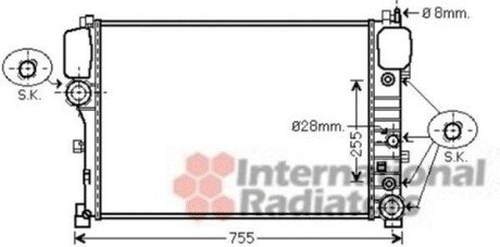 Радіатор MBW221 S-Cl AT 05- - (2215000003, 2215000203, 2215000503) Van Wezel 30002447