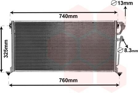 Конденсатор кондиціонера MITSUBISHI LANCER (96-) 1.3-2.0i - (mn134204, mn151100, 7812a165) Van Wezel 32005220