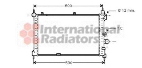 Радіатор охолодження двигуна KADETT E15TD/ASTRA F 17TD - (1300096, 1300103, 90323240) Van Wezel 37002127